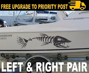BIG Fish Boat decals PORT AND STARBOARD pair STICKERS 900mm - Picture 1 of 6