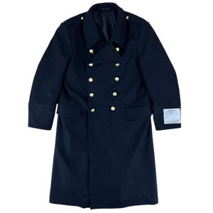Finnish Navy Greatcoat Black Wool Blend M83 Uniform Medium - Picture 1 of 11
