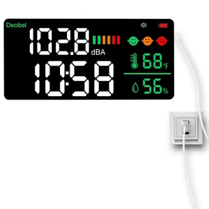 Digitales Schallpegelmessgerät 30~130db Geräuschmelder Dezibelmessgerät LED Wandmontage - Bild 1 von 11