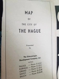 MAP OF THE City of the Hague Lissone-Lindeman vintage tourist map see pictures - Picture 1 of 10