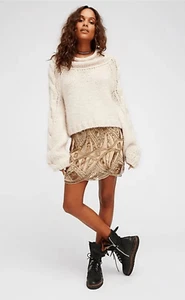 Free People Daydreaming verzierter Mini-Perlenrock antikgold Gr. 0 - Bild 1 von 14