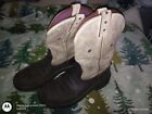 Womens Ariat Size 8b 10010922 Showbaby Cream/brown Oiled Rowdy Western Boots