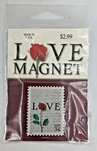USPS Love Magnet Red Rose 37 USA Stamp New in Package Made in USA 2000 - Picture 1 of 3