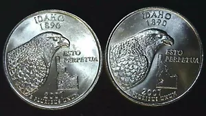 2007 P D 25C State Quarter Idaho BU Clad (2 coins) 24hh1018-4 - Picture 1 of 2