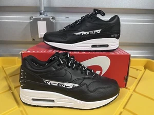 Nike Air Max 1 SE “Just Do It” Black White Womens Sz 6 881101-005 New No Lid - Picture 1 of 7