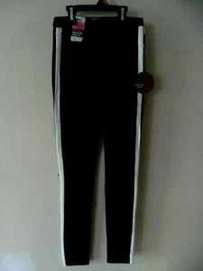 Boom Boom Jeans Women Stretch Black White strip Sz 1 Skinny Casual track pants - Picture 1 of 8