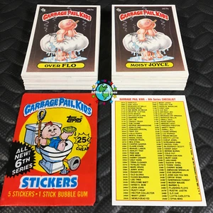 GARBAGE PAIL KIDS 6th SERIES 6 COMPLETE 88-CARD SET 1986 +FREE WAX WRAPPER OS6 - Picture 1 of 1