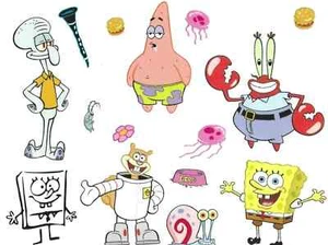 Mitbewohner Spongebob Schwammkopf Wandtattoo Set RMK4349SS - Bild 1 von 3