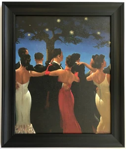 Jack Vettriano - Waltzers Framed Canvas Effect Art Print 51cm x 43cm Black Frame - Picture 1 of 4
