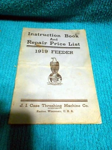 VTG Antique J. L. Case Threshing Machine 1919 Feed Instruction Repair Parts Book - Picture 1 of 4