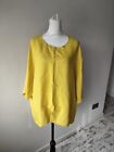 New Collection Ladies Blouse top Size 18 20 Mustard Yellow Summer Linen Blend