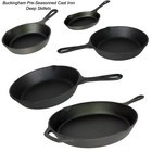 Buckingham Pre-Seasoned Cast Iron Skillet Frying Pan Griddle BBQ Premium Quality