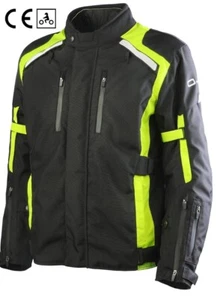 Giacca moto touring OJ Invincible man nero giallo 4 stagioni four seasons jacket - Picture 1 of 2