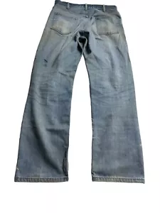 Vintage 70s JC Penney jeans Indigo Super Denim Talon Distressed 33X32 1970s - Picture 1 of 11