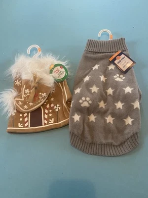 Feliz y Brillante Colección Perro Navidad Suéter y Pan de Jengibre Hombre con Sombrero Med Foto 1 de 3