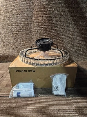 Flush Mount Ceiling Fan with Light 19.7" Modern Crystal Chandelier Ceiling Fan - Image 1 of 4