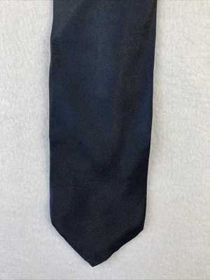 ROBERT TALBOTT  Men's 100% Silk Necktie England Designer Solid Black EUC 65” - Image 1 of 4