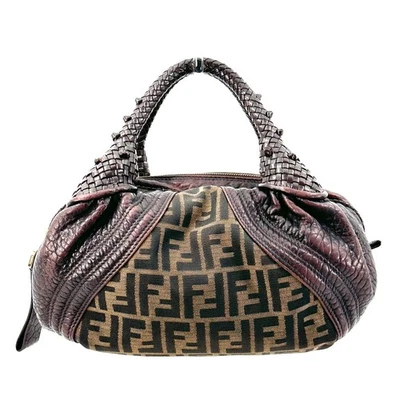 Bolso de Mano FENDI Spy Bag Cuero Marrón Zucca Auténtico de Japón Foto 1 de 4