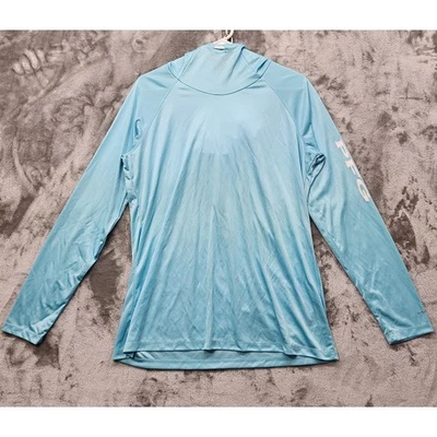 Женская толстовка с капюшоном Columbia L синяя рубашка для рыбалки PFG с длинными рукавами универсальная эластичная - Изображение 1 из 4