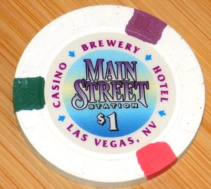 MAIN STREET STATION $1 Casino Chip Las Vegas Nevada HC Mold Gambling Collectible - Picture 1 of 3