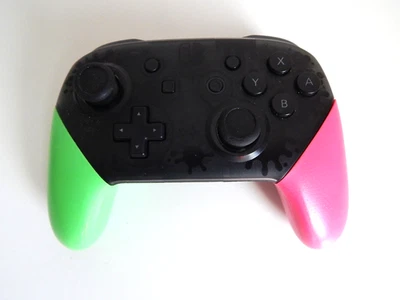 Controle profissional sem fio oficial Nintendo Switch Splatoon rosa e verde HAC-013 - Imagem 1 de 2