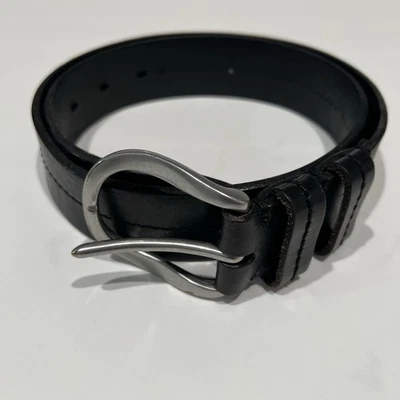 Lauren Ralph Lauren Women’s Horseshoe Buckle Leather Belt Size Small Black  - Image 1 of 4