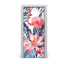Vinilo para Puerta con Diseño Decoración del Hogar 85x205 cm Flores de Hawaii
