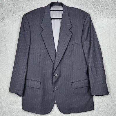 GIVENCHY MONSIEUR Suit Jacket Mens 46R Black Pinstripe Wedding MADE IN USA - Image 1 of 4
