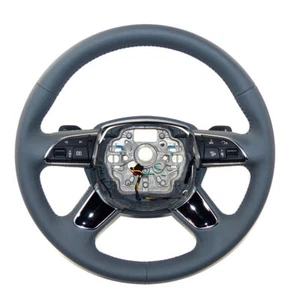 Volant Multifonction Chauffant Avec Palettes Audi A8 4H D4 Cuir Gris - Bild 1 von 6