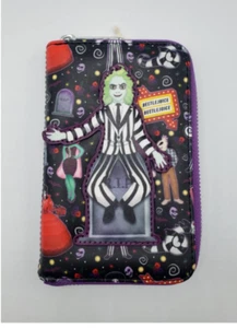 Loungefly Warner Brothers Tim Burton Beetlejuice Icons AOP Zip Around Wallet - Picture 1 of 4