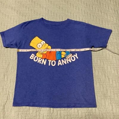 Camiseta de manga corta azul 6/7 pequeña de Los Simpson para niños Born To Annoy  Foto 1 de 4