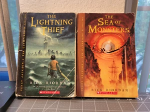 FIRST PRINTS LOT, Books 1 and 2 The Lightning Thief/Sea of Monsters Rick Riordan - Imagen 1 de 8