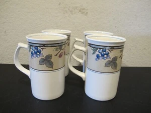 (4) Mikasa Tazze Cappuccino Raccolta Giardino CAC29 4 3/4" - Foto 1 di 4