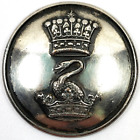 Silver-Plated Antique Livery Button ~ Swan Out Of Ducal Coronet W/ Earl's Crown