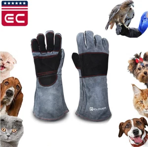 Guantes anti mordeduras entrenamiento gato perro mascota cuero protección de seguridad - Imagen 1 de 8
