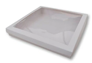 1 WHITE WINDOW 8 x 8 INCH BOXES, COOKIE BOX, CHOCOLATES, BISCUITS, GIFT BOX - Picture 1 of 3