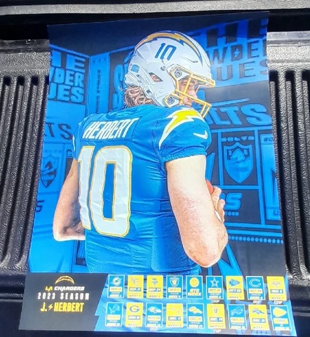 2023 LA Los Angeles Chargers Schedule Poster training camp DGA JUSTIN HERBERT Cover