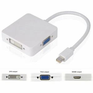 Mini DP Display port Thunderbolt to HDMI DVI VGA Converter Cable for Macbook Pro - Picture 1 of 11