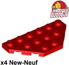 Lego 4x skrzydło klin płaski 3x6 wycięte narożniki czerwony/czerwony 2419 nowy