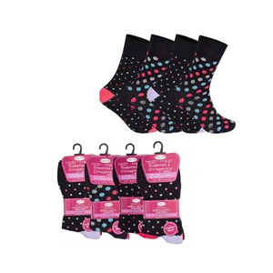 Ladies Diabetic Dotty Soft Gentle Grip Elasticated Cotton Rich Comfort Socks 4-8 - Picture 1 of 4