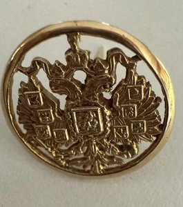 Cravatta Russia Aquila Oro Stemma Imperiale Russo Ritagliata - Foto 1 di 14