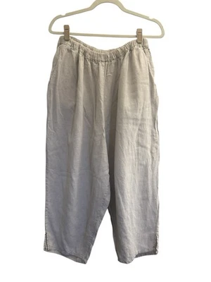 Flax by Jeanne Engelhart Linen Pants *READ*  3G Lagenlook Pull On Crop Baggy - Image 1 of 4