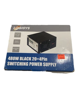 Logisys 480W 20+ 4 Pin Switching Power Supply DUAL SATAs ATX BRAND NEW SEALED - Image 1 of 4