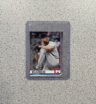 2019 Topps 系列 1 棒球 #336 Corey Kluber 迷你白金 1/1 CY 年轻罕见 — 第 1/2 张图片