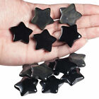 Healing Obsidian Crystal Star Worry Stones Hand Carved Gemstone Reiki Set of 6