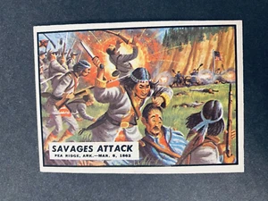 1962 Topps Civil War News Card Savages Attack Card #9 - Picture 1 of 3