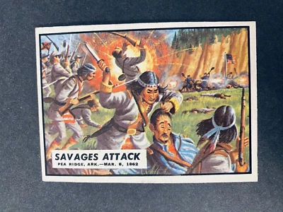 1962 Topps Civil War News Card Savages Attack Card #9 - Image 1 of 3