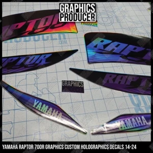 Yamaha Raptor 700r 700 Púrpura Completo Gráfico Calcomanías Kit Holográfico 2014 Kit NUEVO - Imagen 1 de 4
