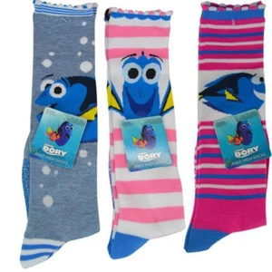 Disney Finding Dory 3 Pack Kids Girls Knee High Socks Size 6-8 NEW - Picture 1 of 6