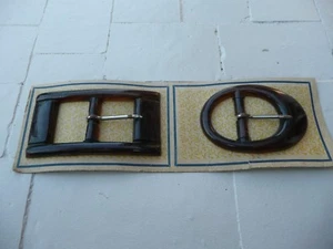 mercerie ancienne plaque de 2 boucles de ceinture - Imagen 1 de 2